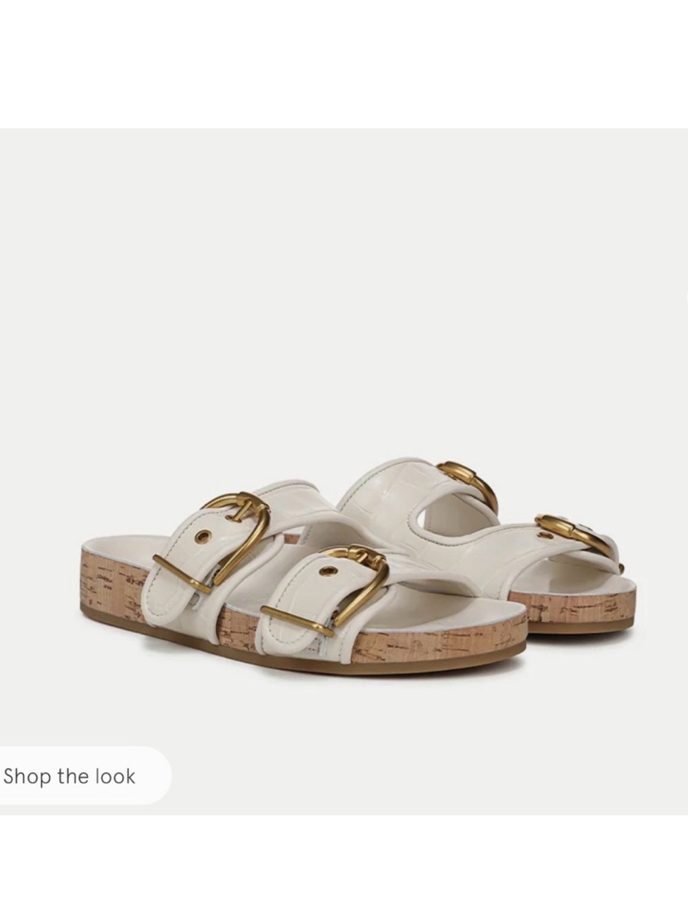Veronica Beard Buckle Sandal in Cream Croc Size 7 NWB